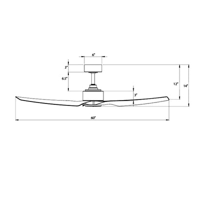 WAC F-056L-MW Stella 60" Outdoor Ceiling Fan with Lights and Remote Control, Matte White
