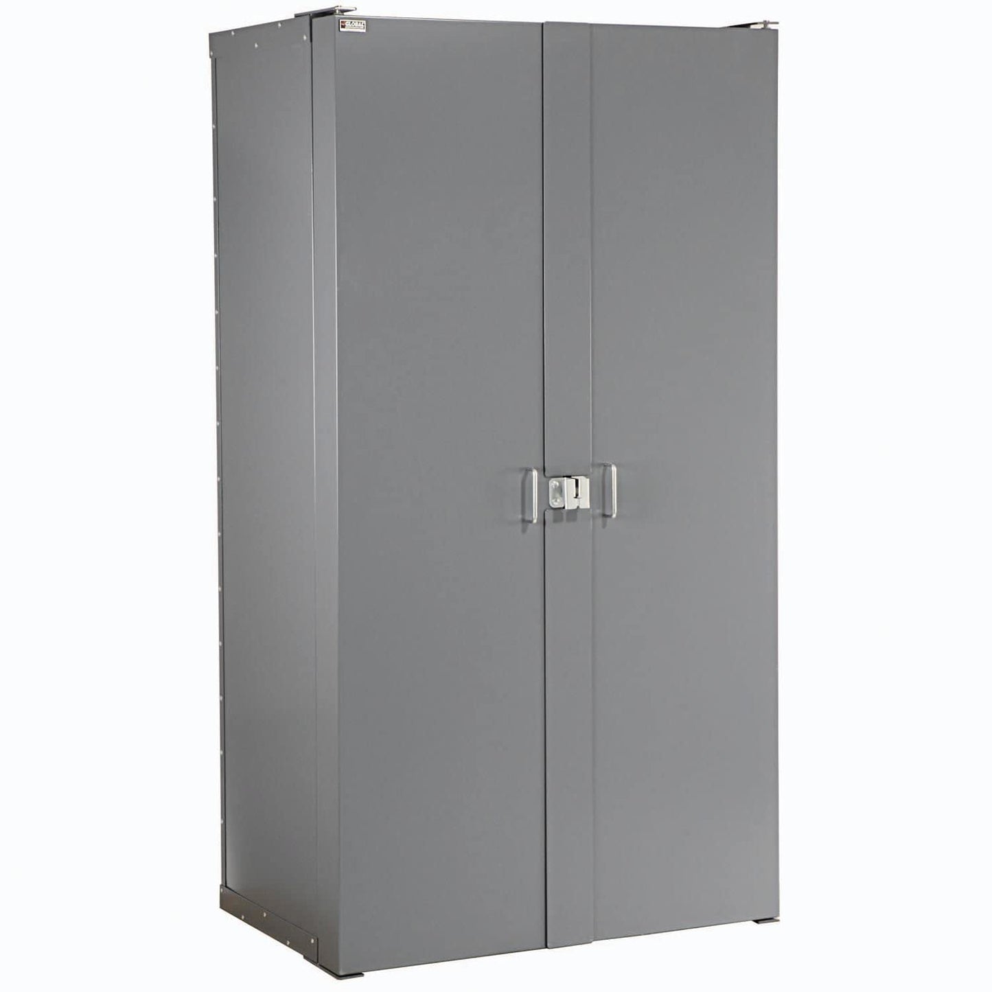 Global Industrial Deep Door Bin Cabinet, Includes 132 Blue Plastic Bins, Padlockable Steel Cabinet, 38" W x 24" D x 72" H, for Tool and Parts Storage, Assembly Required