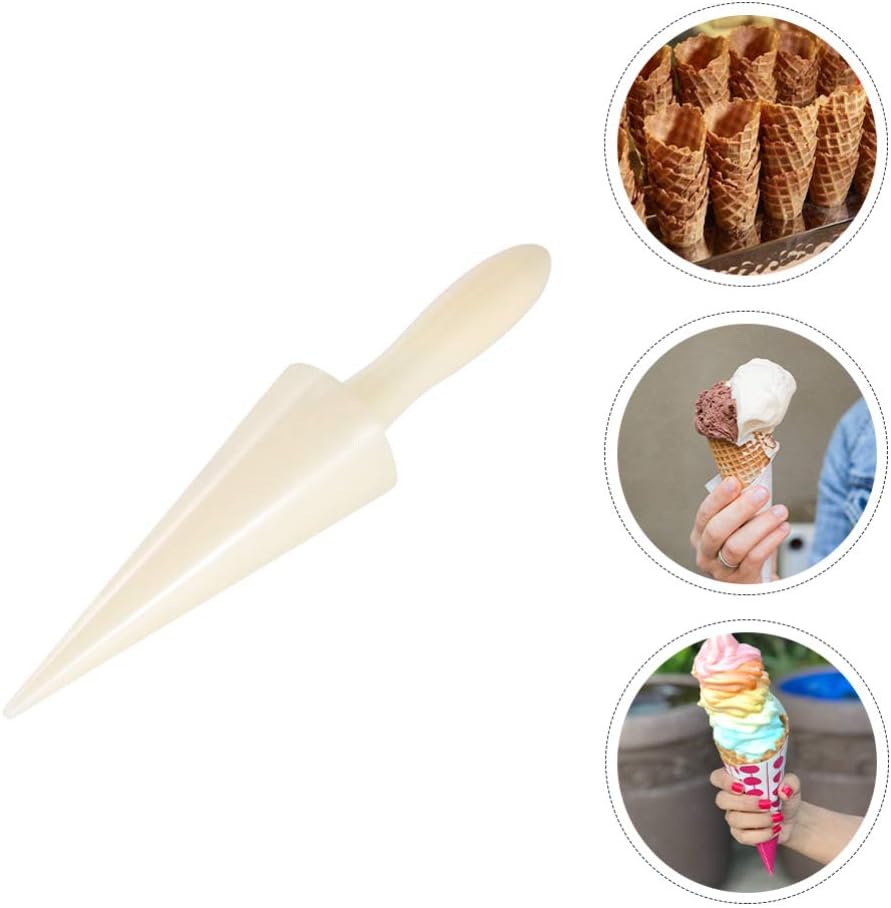 Hemoton Ice Cream Waffle Cone Roller, Krumkake Cone Maker Wooden Pastry Waffle Cake Kitchen Baking Tool