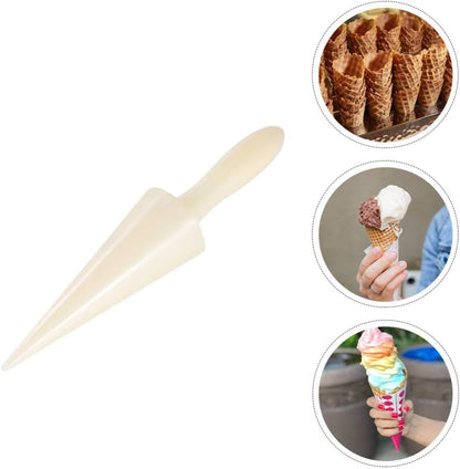 Hemoton Ice Cream Waffle Cone Roller, Krumkake Cone Maker Wooden Pastry Waffle Cake Kitchen Baking Tool
