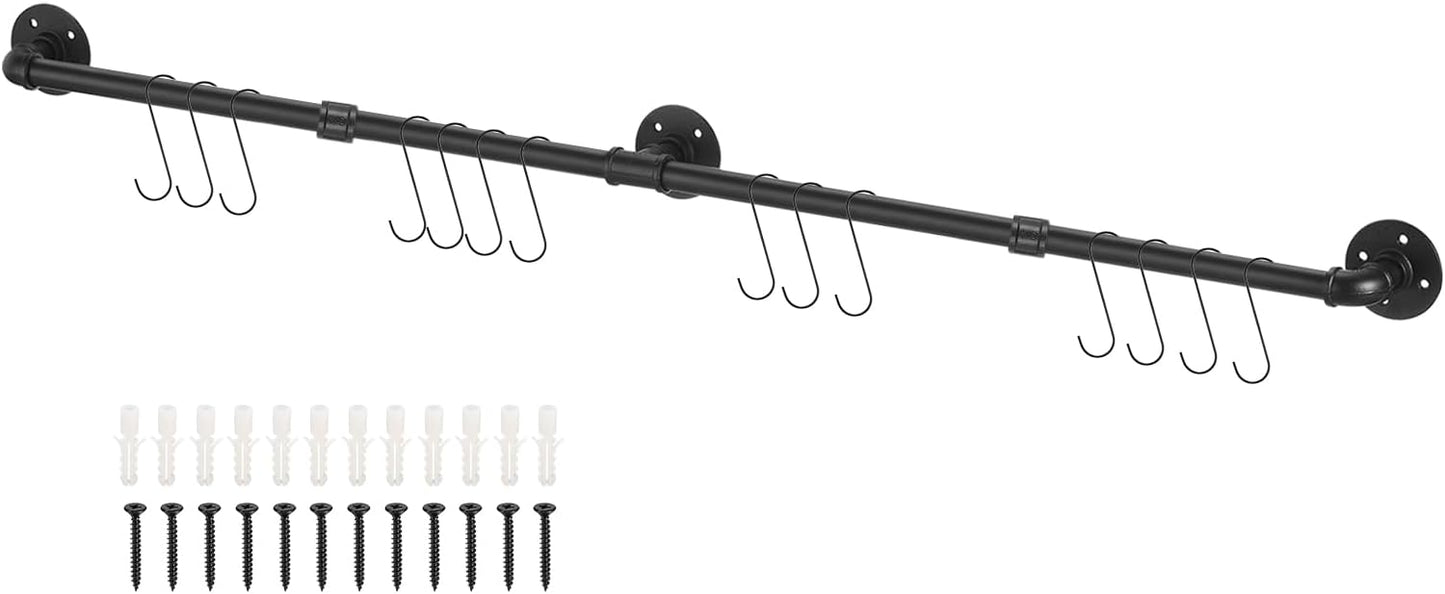 uxcell Wall Mounted Towel Rack, Industrial Pipe Towel Bar, Rustic Iron Bathroom Hardware, 63 Inch