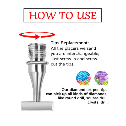 Praise V Do Thin Version Stainless Steel Diamond Painting Art Drilling Tips Nibs Placers Tool Accessories All 10 Beads