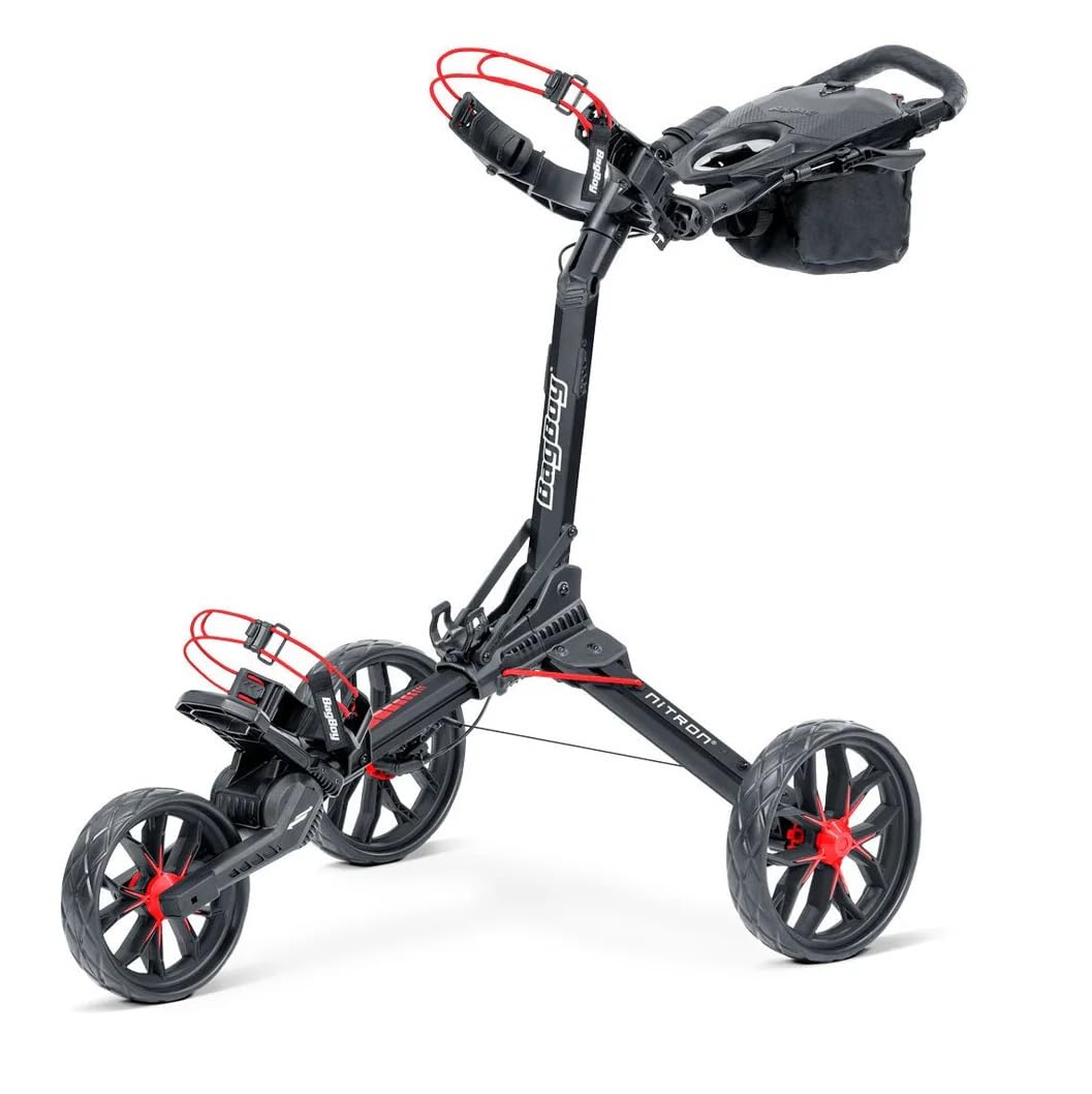Bag Boy Nitron Golf Push Cart, Red/Black