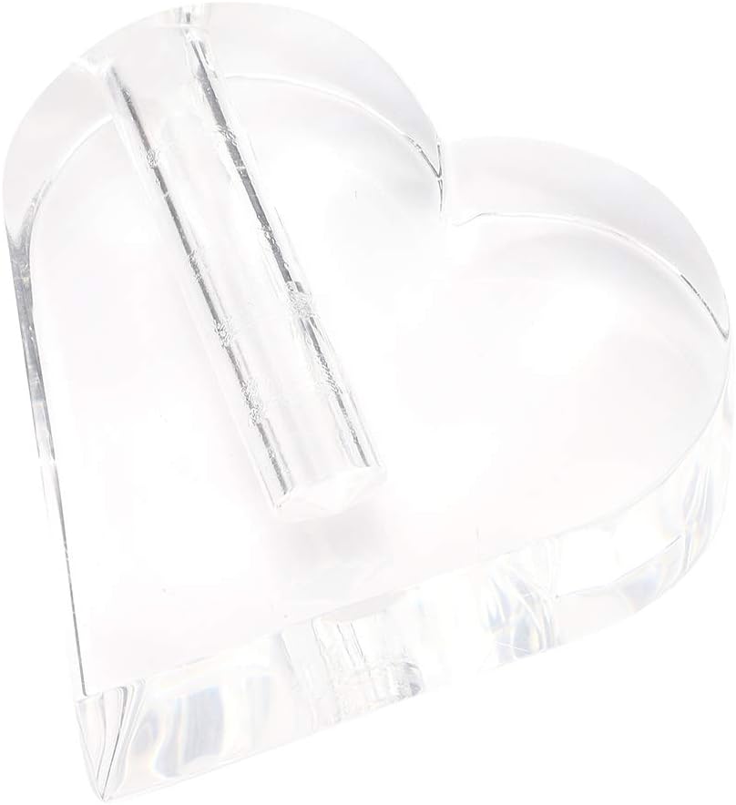 24k Rose Display Stand - Heart-Shaped Stand for Single Real Roses or Artificial Flower Base, Transparent Shelf Support