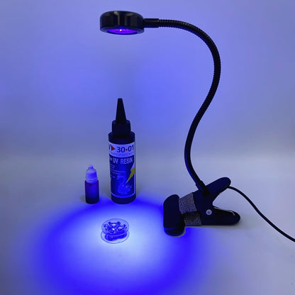 ZOELASS 5W Gooseneck UV Light for Resin Curing, 395-405nm LED UV Curing Lamp with 12" Flexible Arm & Steel Clamp for Resin Molds, Jewelry Making, DIY Crafts, Gel X Nails, Nail Polish