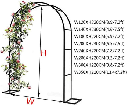 Green Rose Arch for Ceremony and Wedding Decoration Metal Outdoor & Indoor Trellis for Climbing Plants Weatherproof & Easy Assembly 2.4M Wide x 2.2M High Reconfigurable Design for