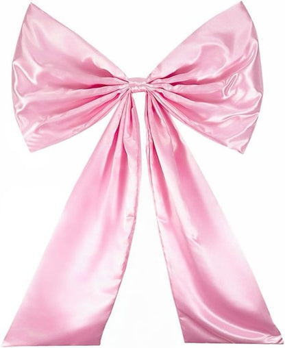 Giant Large Satin Ribbon Bow - 25x40 Inch Pink Bow for Coquette Room Decor & Party Backdrop