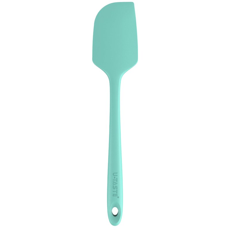 U-Taste 11.38" Silicone Baking Spatula: 480ºF Heat Resistant Food Grade Flexible Rubber Kitchen Bowl Scraper, Seamless Pastry Spreader for Mixing Stirring Scraping in Nonstick Cookware (Aqua Sky)