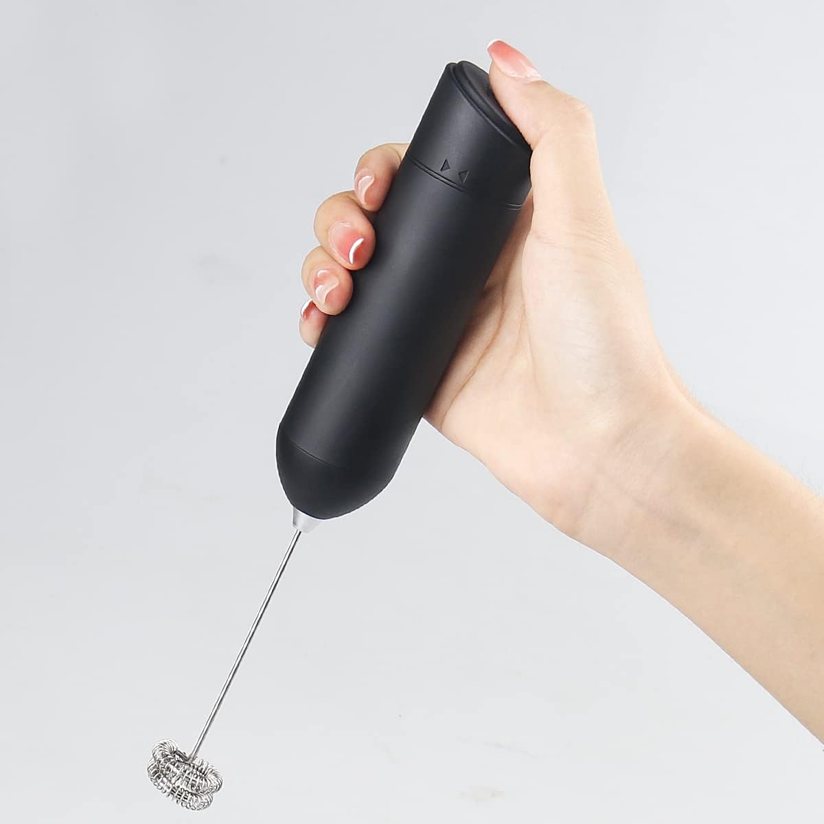 Handheld Milk Frother, Electric Whisk Drink Mixer for Coffee, Lattes, Cappuccino, Cold Foam - Black