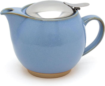 15 Oz Zero Japan Bee House Round Teapot For One, - Ceramic Tea Pot with Stainless Steel Lid and Infuser, Diswasher