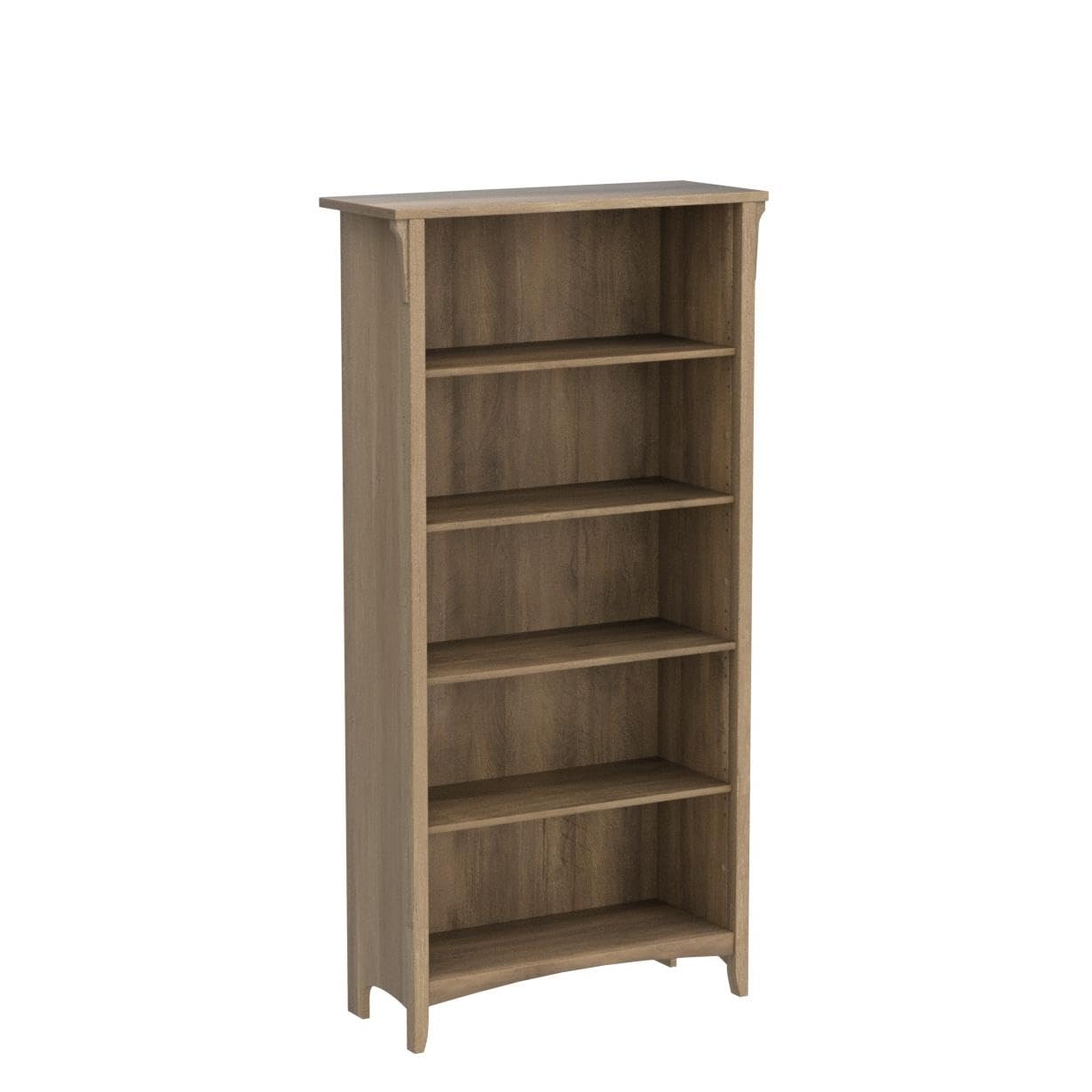 Bush Home Salinas Tall 5 Shelf Bookcase - Set of 2 in Reclaimed Pine, Vertical Office Storage, Bookshelves for Home Workspace, Multi-Purpose Shelving Units