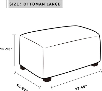 Easy-Going Stretch Ottoman Cover Folding Storage Stool Furniture Protector Soft Rectangle slipcover with Elastic
