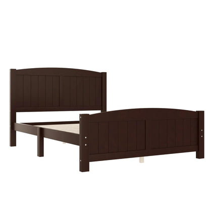 KEIKI Solid Pine Wood Full Size Bed Frame, Full Bed Platform with Headboard and Footboard, Solid Wood Slat Support, No Box Spring Needed, Modern Style Bedframe, Easy Assembly, Noise Free