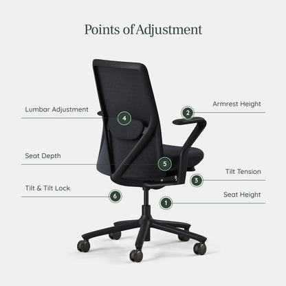 Branch Verve Chair - High Performance Executive Office Chair with Contoured Back and Adjustable Lumbar Support - High Density Foam Cushion and 3D Knit Back - Fits 5' to 6', Up to 275 lbs, Galaxy