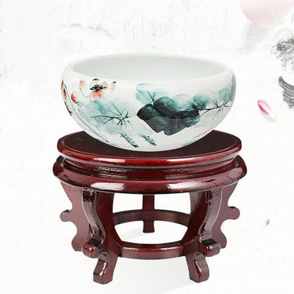YARNOW Wooden Plant Stand, Rustic Flower Pot Base Holder Stool, Oriental Style Plant Saucer for Vase Display