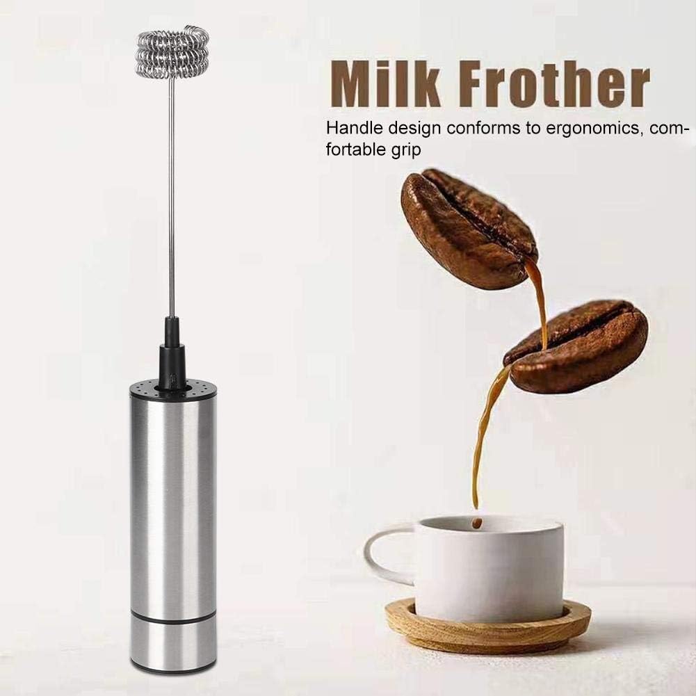 Milk Frother Handheld Foam Maker, Stainless Steel Coffee Stirrer Mixer Blender, Electric Egg Beater Kitchen Utensils