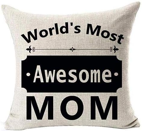 Andreannie Set of 2 Cotton Linen Throw Pillow Case Cushion Cover, 18 X 18 Inches, Best Gift for Mother Father