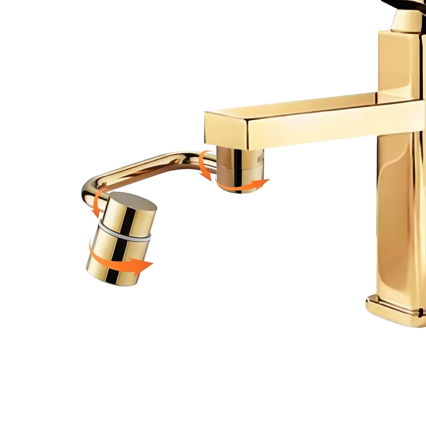 BOSICATS 1080° Brass Faucet Extender, Sink Faucet Extender for Toddlers, 2 Spray Modes Kitchen Faucet Aerator, Fits 55/64" & 15/16" Threads (Gold)