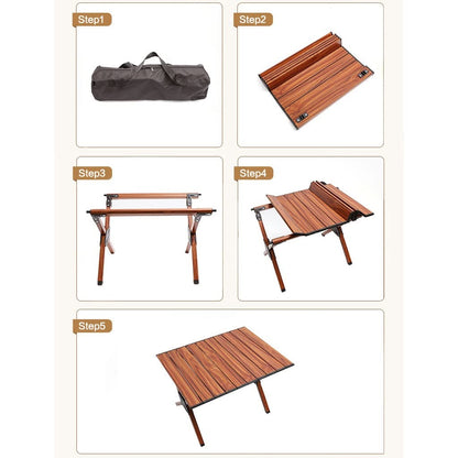 Portable Aluminum Folding Camping Table for Picnic Garden BBQ Large Size Lightweight and Durable Easy to Carry and Set Up