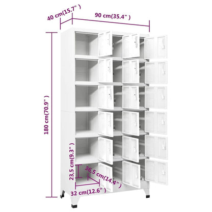 GKHPYURE Metal Locker Cabinet with 18 Lockable Compartments, 35.4x15.7x70.9 Inches, for Gym and Changing Room Storage