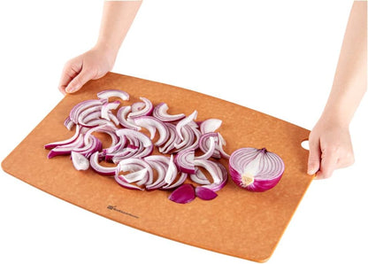 Restaurantware Nature Tek 17.3 x 12.8 Inch Double-Sided Chopboard, Durable Cutting Board with Thumb Hole