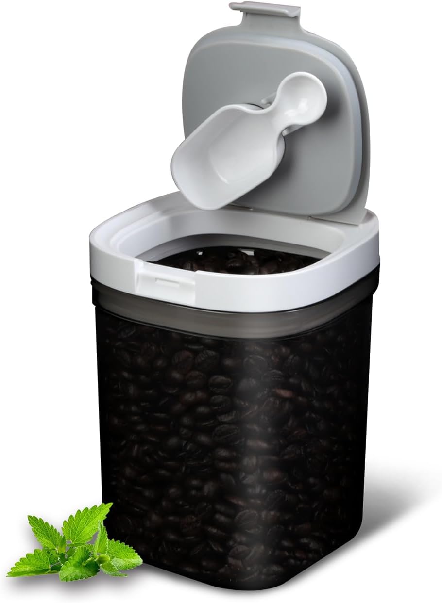 Airtight Coffee Storage Container - 1.1QT/1300ML Plastic Canister with Lid for Coffee, Flour, Sugar, BPA Free