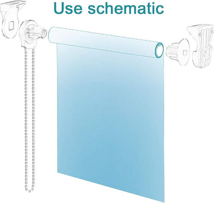 SelfTek 2 Set 25mm Roller Blind Fittings Plastic Brackets with Beaded Chain Replacement Repair Kit