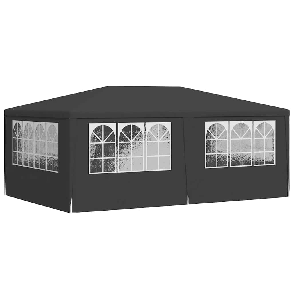 Xhnifbn 4x6 ft Party Tent Anthracite Steel Frame Shelter, UV & Water Resistant Outdoor Canopy for Backyard, Garden, Patio Weddings and Events, Easy Setup Gazebo Style for Small Gatherings