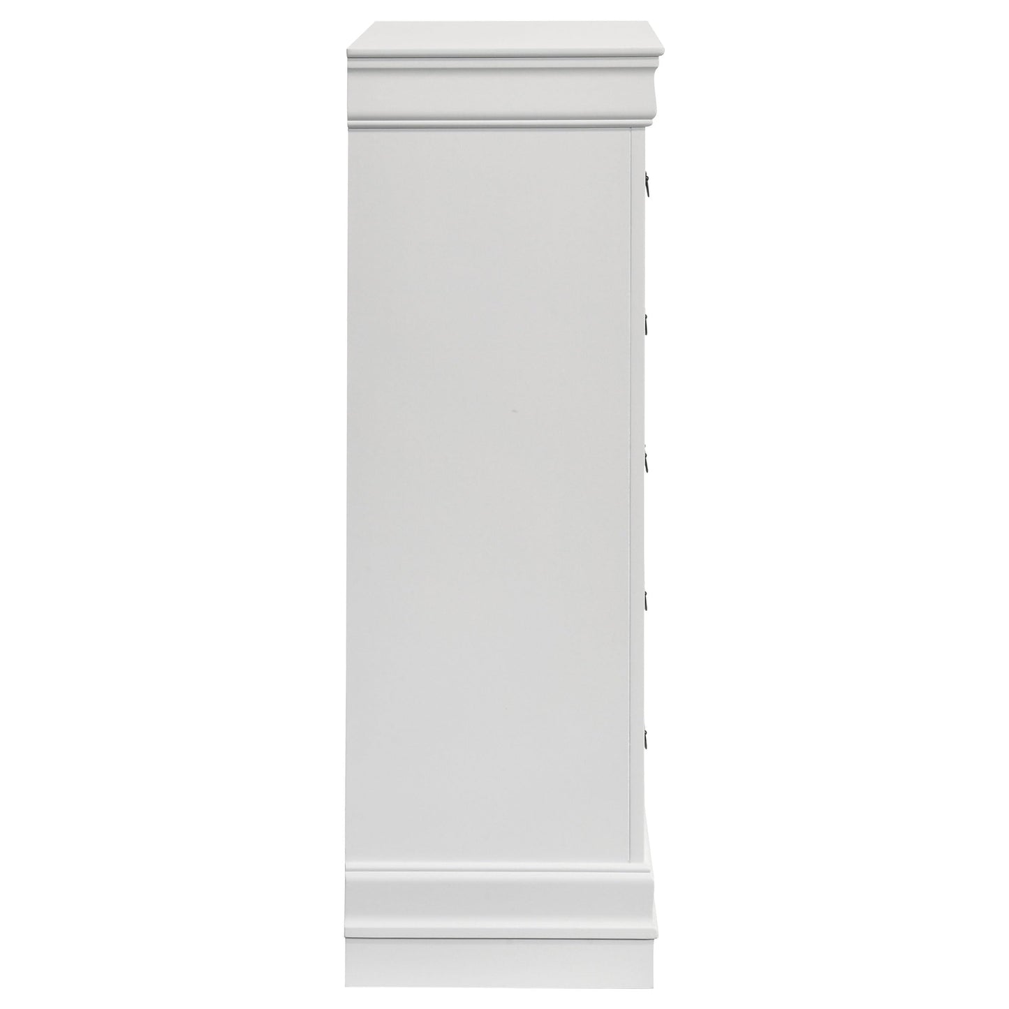 Coaster Home Furnishings - Louis Philippe - Wood - 5-Drawer Chest with Bail Handles, Molded Trim and Bracket Feet - Traditional - Bedroom - White - 202445