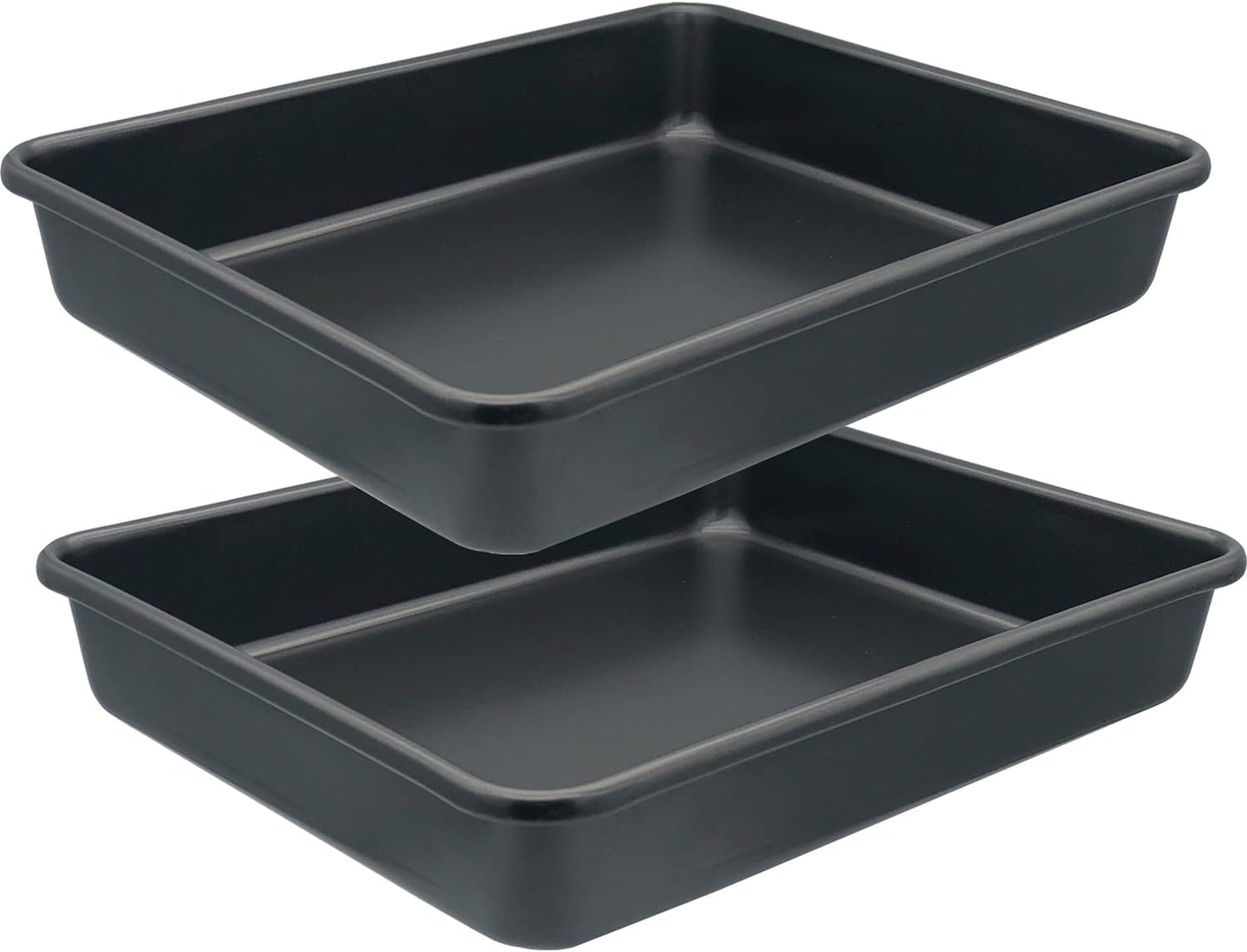 Small Baking Pans 11x9 Inch - 2Pcs Mini Cookie Sheets, Nonstick Toaster Oven Tray, Thicken Brushed Carbon Steel