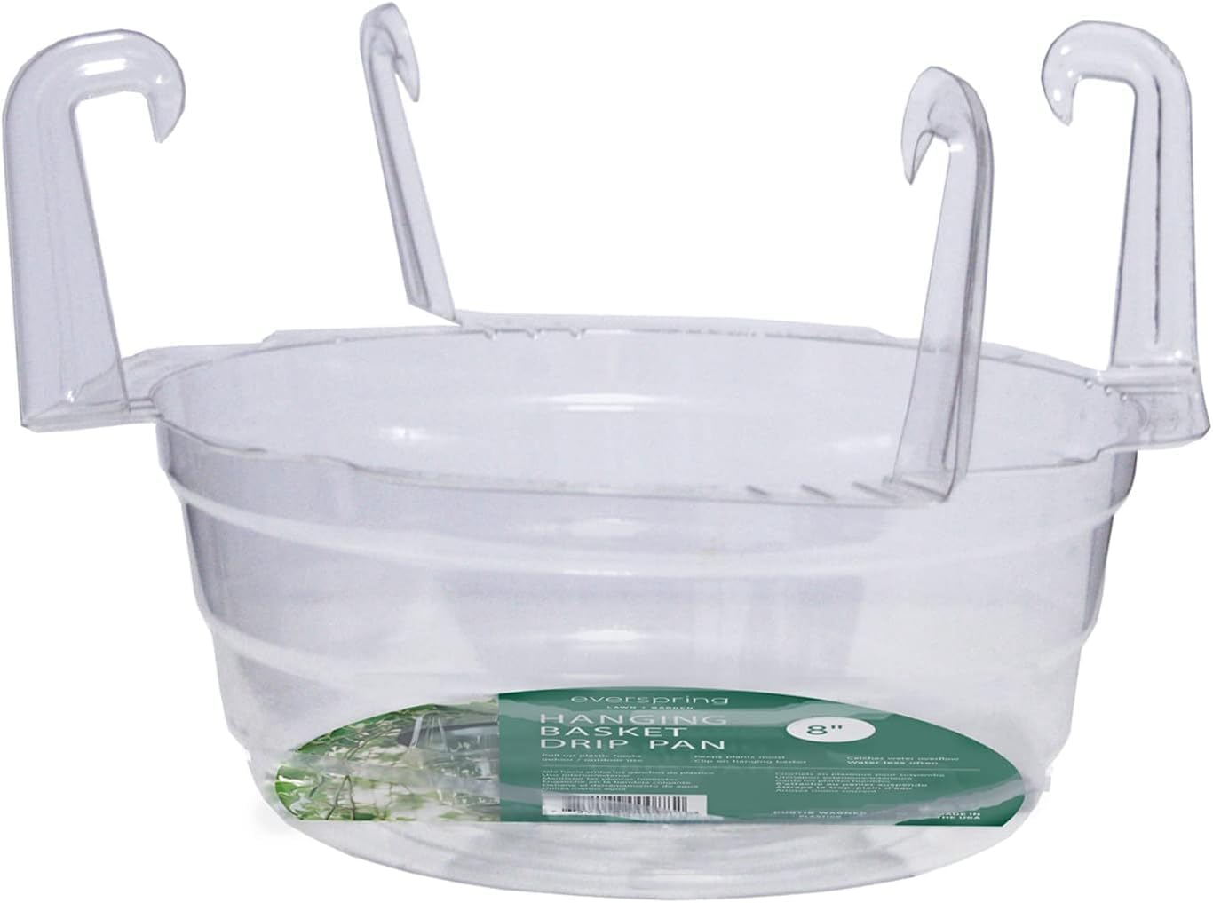 Curtis Wagner Plastics Hanging Basket Drip Pan, Clear, 12 Inch
