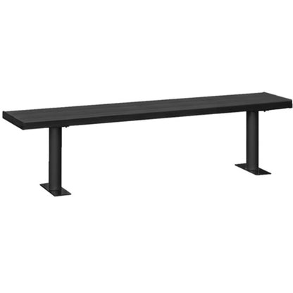 Salsbury Aluminum Locker Bench - 96 Inches Wide - 14" Deep - Black - Bolt Mounted