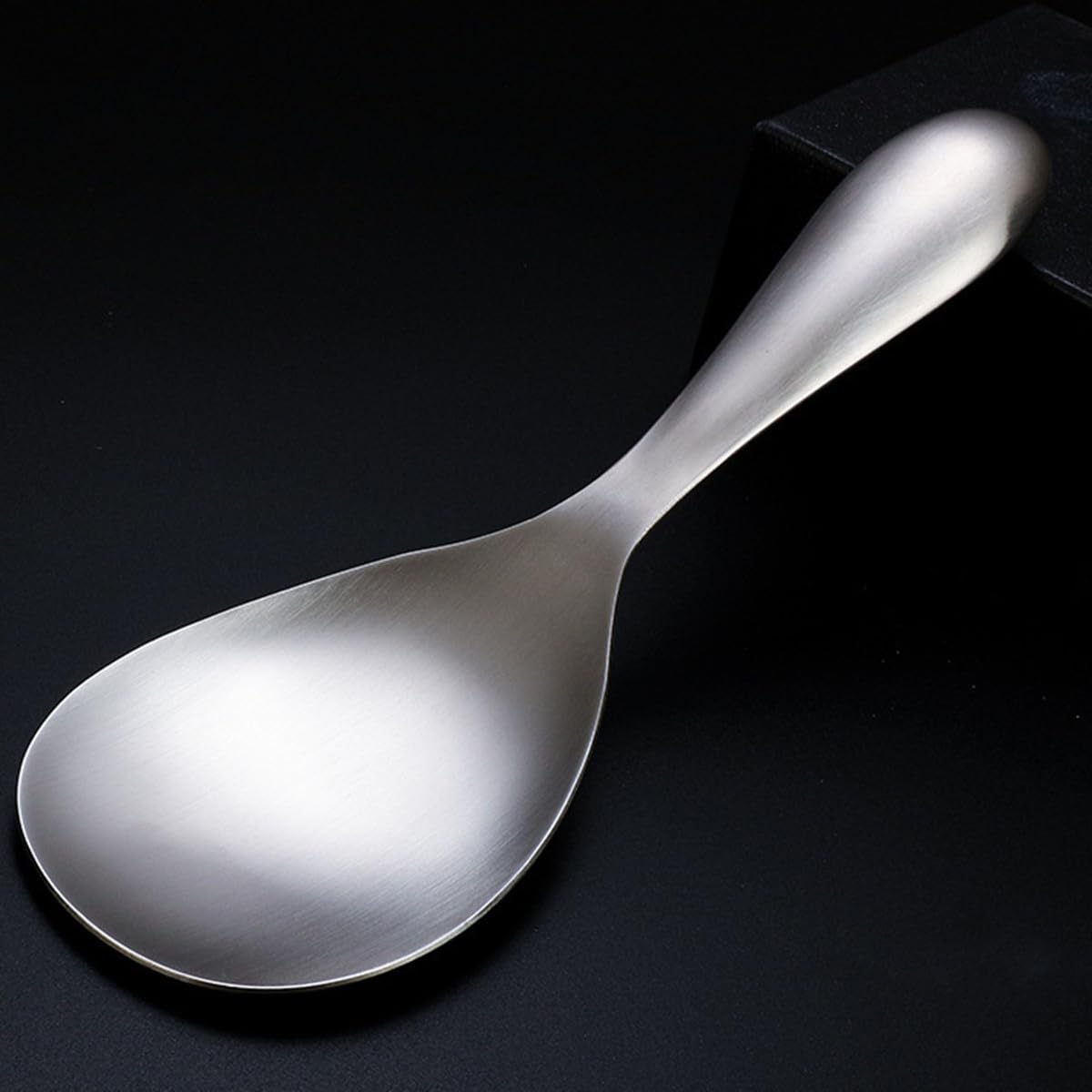 2 Pack Thickened Stainless Steel Rice Spoons, 8 Inch Rice Cooker Serving Spoons Soup Paddle Ladle Spoon Kitchen Set, Easy To Clean (Silver)