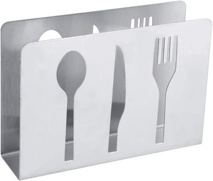 Fdit Stainless Steel Napkin Holder, Decorative Paper Cocktail Rack for Kitchen Countertops, Dinner Tables Organizer