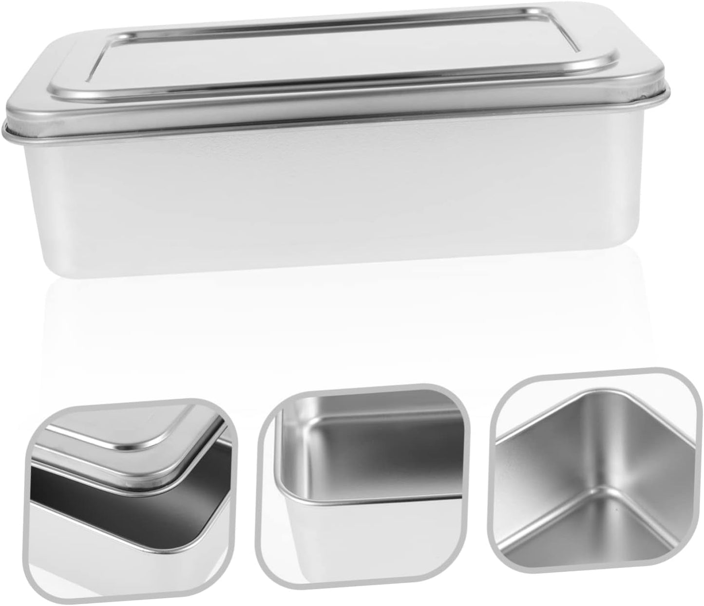 Box Covered Baking Tray - Stainless Steel Bakeware with Lid, Bread Baking Pan, Oven Tray