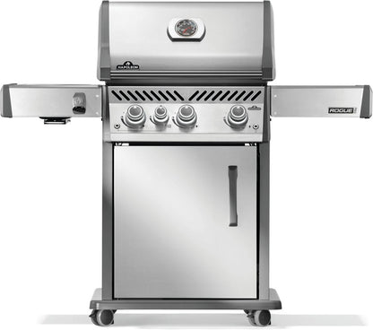 Napoleon Rogue PRO 425 Propane Gas Grill with Infrared Side Burner, Stainless Steel, Durable 4-Burner BBQ