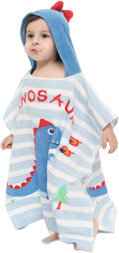1-4 Years/Height:33.4"-43.3") TONWHAR Kids Bath/Pool/Beach Hooded Poncho Towel-Cartoon Animal Pattern Cotton Beach