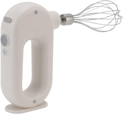 Wynboop Electric Hand Mixer, Mini Household Cordless Frother, Automatic Eggbeater, Double Stick Beer Foam Maker, White,