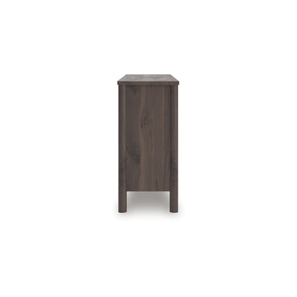 Signature Design by Ashley Symarro Casual 6-Drawer Dresser with Walnut Finish, Dark Brown