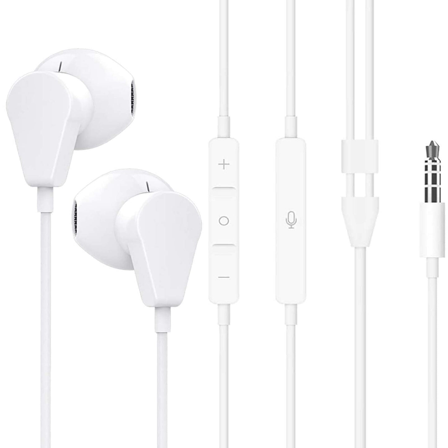 GEEKRIA 3.5mm Wired Earbuds with Mic & Volume Control, Stereo Gaming in-Ear Headphones for PS4, Xbox One, Stadia, Luna, PC, Laptop, Smartphone (White)