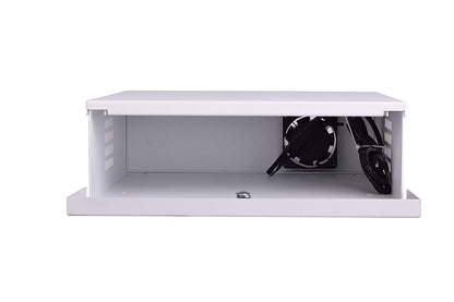 ARES VISION White DVR Lock Box 18" x 18" x 5" – Heavy Duty 16 Gauge Steel Security Enclosure with Fan, Lock & Key, Cable Knockouts – Secure NVR, Router, AV Equipment for Home & Commercial Use