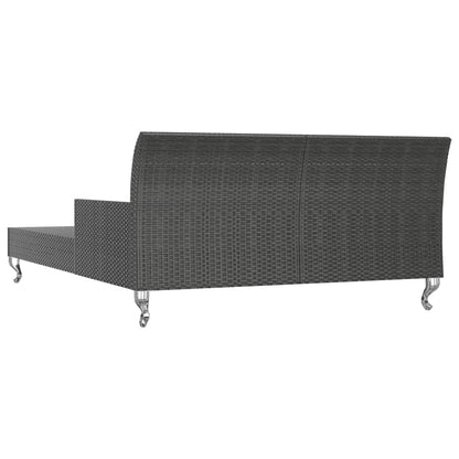KNERPWD Garden Sun Bed for Two with Cream White Cushions, 2 Person Sun Lounger with Removable Cushions for Patio and Outdoor Relaxation