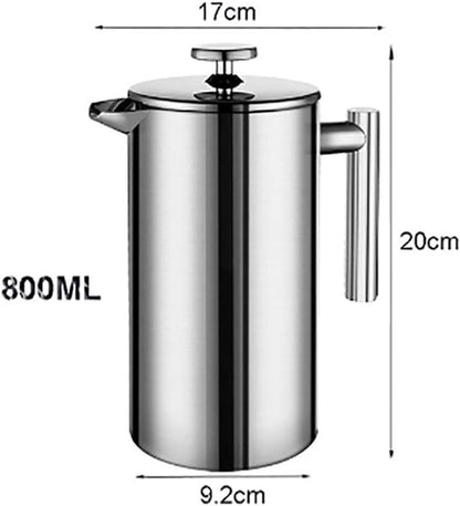 Stainless Steel French Press Coffee Maker, 800ml Easy Clean Tea Pot with Filter - axGear