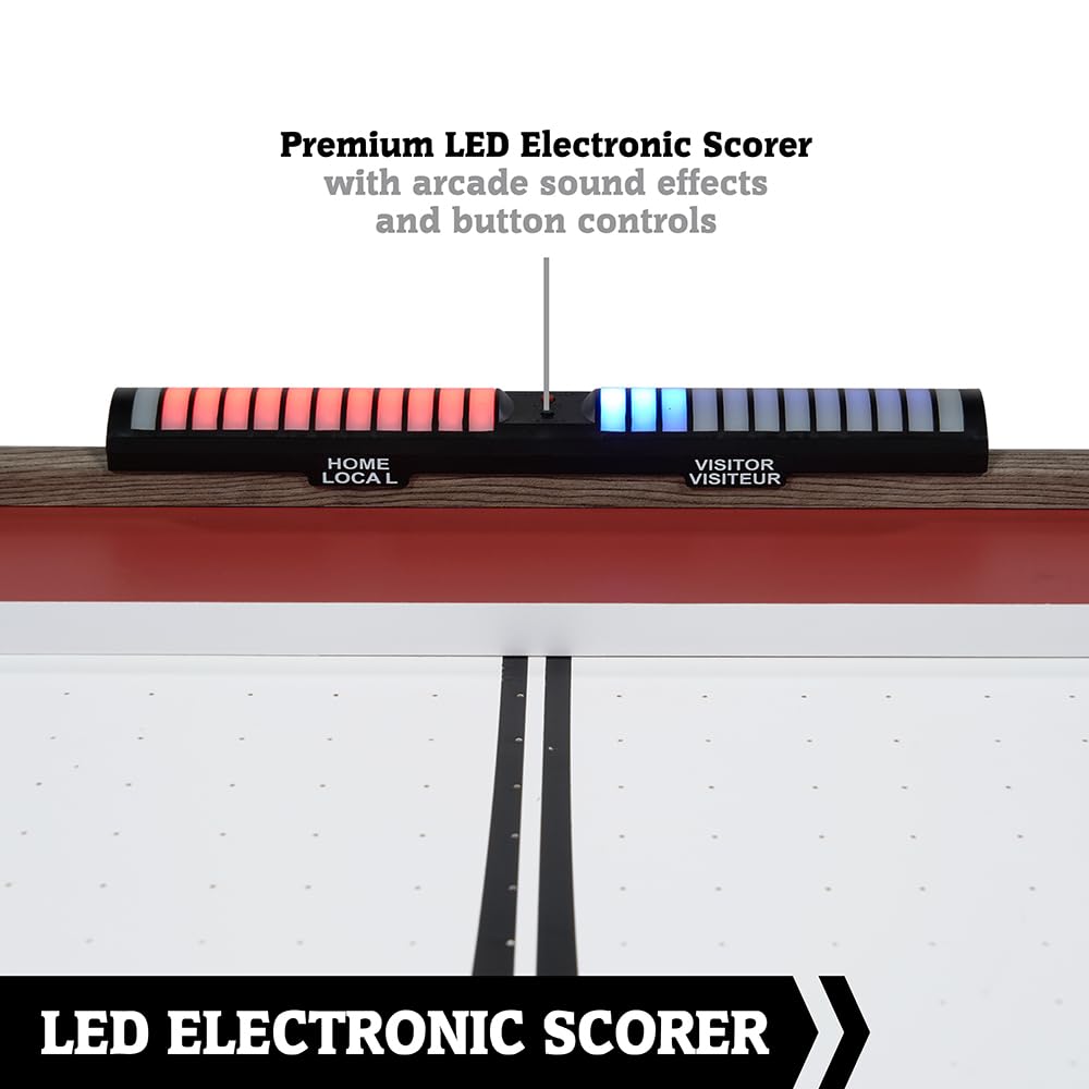 Hall of Games 5.5' Arcade Air Powered Hockey Table and Tennis Top 2-in-1 with Pusher, Puck, Net, and Paddle Set