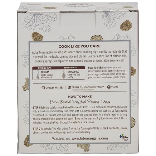 La Tourangelle, White Truffle Cooking Spray, Complex Gourmet Earthy Flavor for Spraying on Pasta, Popcorn, Vegetables, Potatoes, and More, 5 Fl Oz