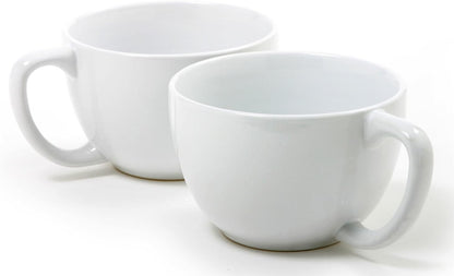 Norpro My Favorite Jumbo Porcelain Mugs, Set of 2, White