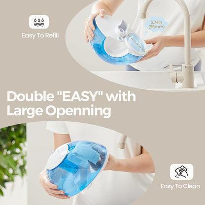 raydrop Cool Mist 2.2L Humidifier for Bedroom, Whisper-Quiet Ultrasonic, Auto Shut-Off, Night Light
