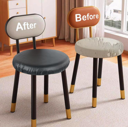 15"-20" 2 Pack Sigmat Round Stool Covers, Stretch Waterproof Bar Stool Seat Cover Round Chair Covers Silver