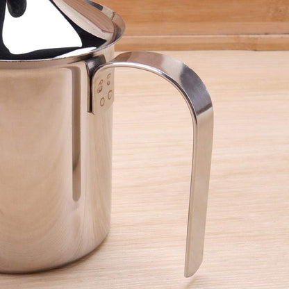 Manual Stainless Steel Whipped Cream Dispenser, Handheld DIY Whipper Maker with Lid, Perfect for Gift