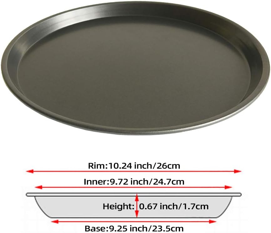 Carbon Steel Non-stick Round Deep Dish Pizza Pan, 10 inch Oven Tray for Homemade Pizza Baking